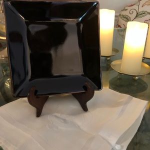 Simon Pearce handmade, 7.5 inch black ceramic appetizer or salad plate.